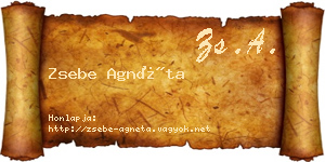 Zsebe Agnéta névjegykártya